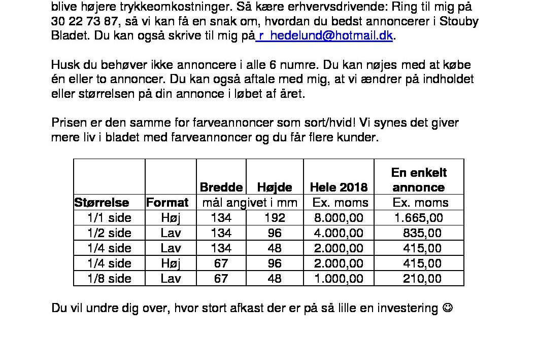 Annoncepriser for 2019